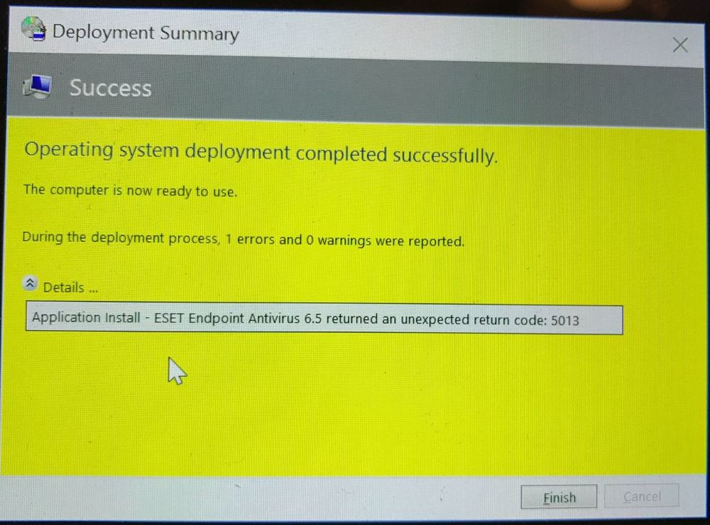 Unexpected return code: 5013 - ESET PROTECT On-prem (Remote 