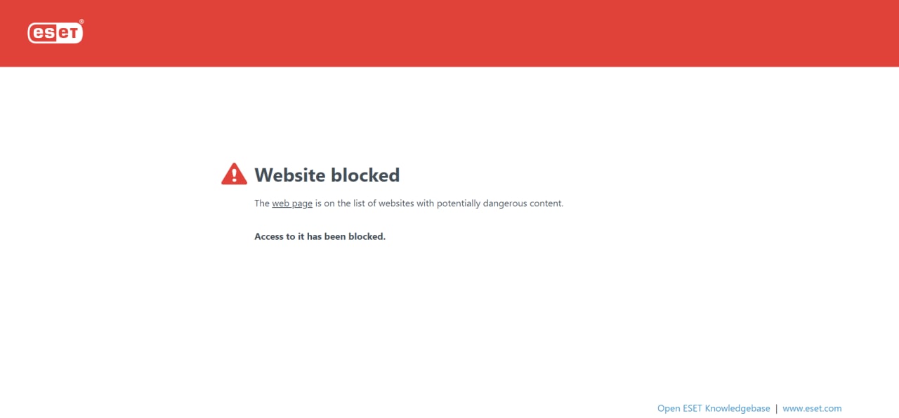 Eset Blocked my Website - Malware Finding and Cleaning - ESET Security ...