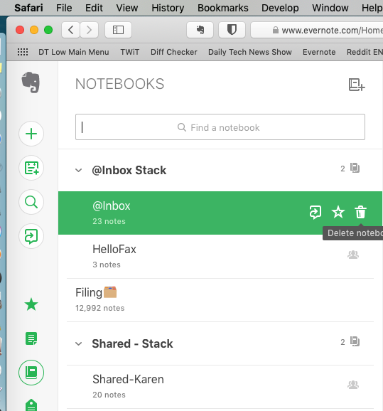 Deleting a Notebook - Web Client Issues - Evernote User Forum