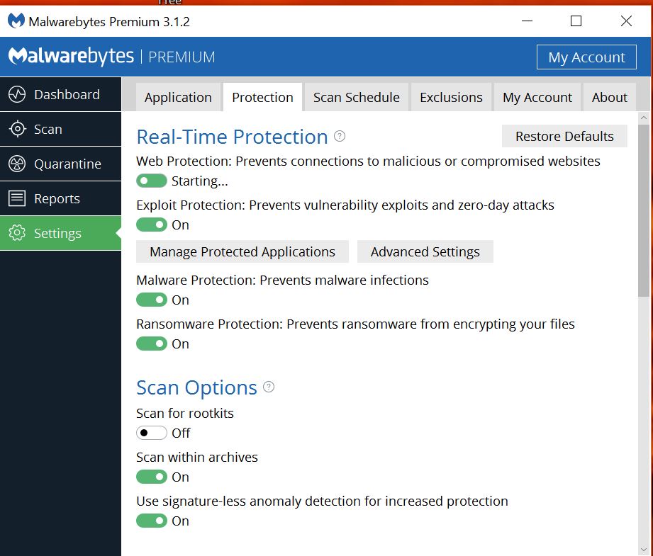 Ransomware protection unavailable in MBAM premium - Malwarebytes for ...