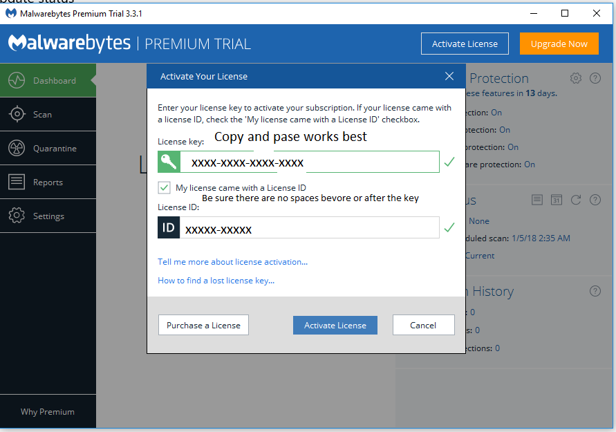 License Key does not activate - Malwarebytes for Windows Support 