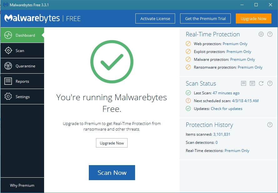 Malwarebytes v3.31 Premium now in Trial Mode, cannot contact license