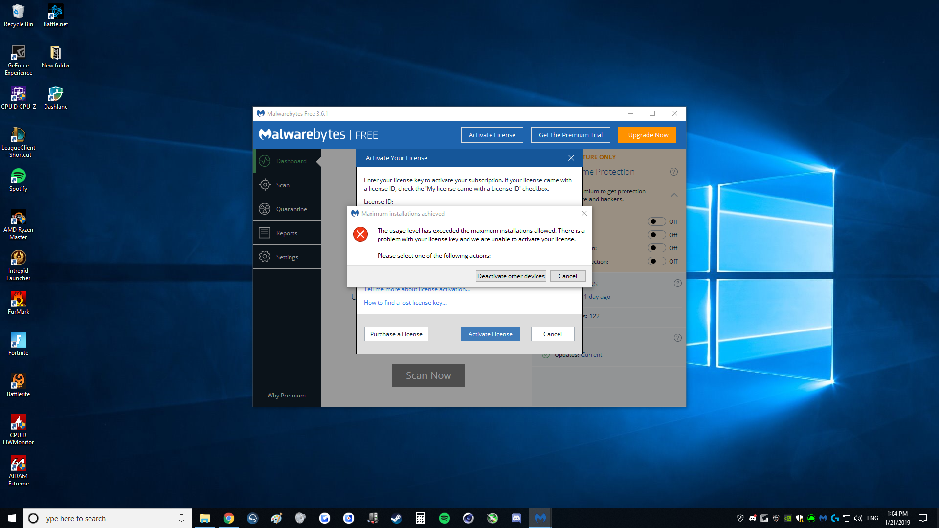 Re-using premium license - Malwarebytes for Windows Support Forum ...