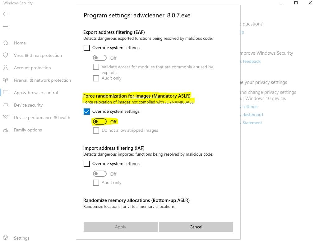 Mandatory ASLR prevents AdwCleaner from running in Windows 8.1 and 10 ...