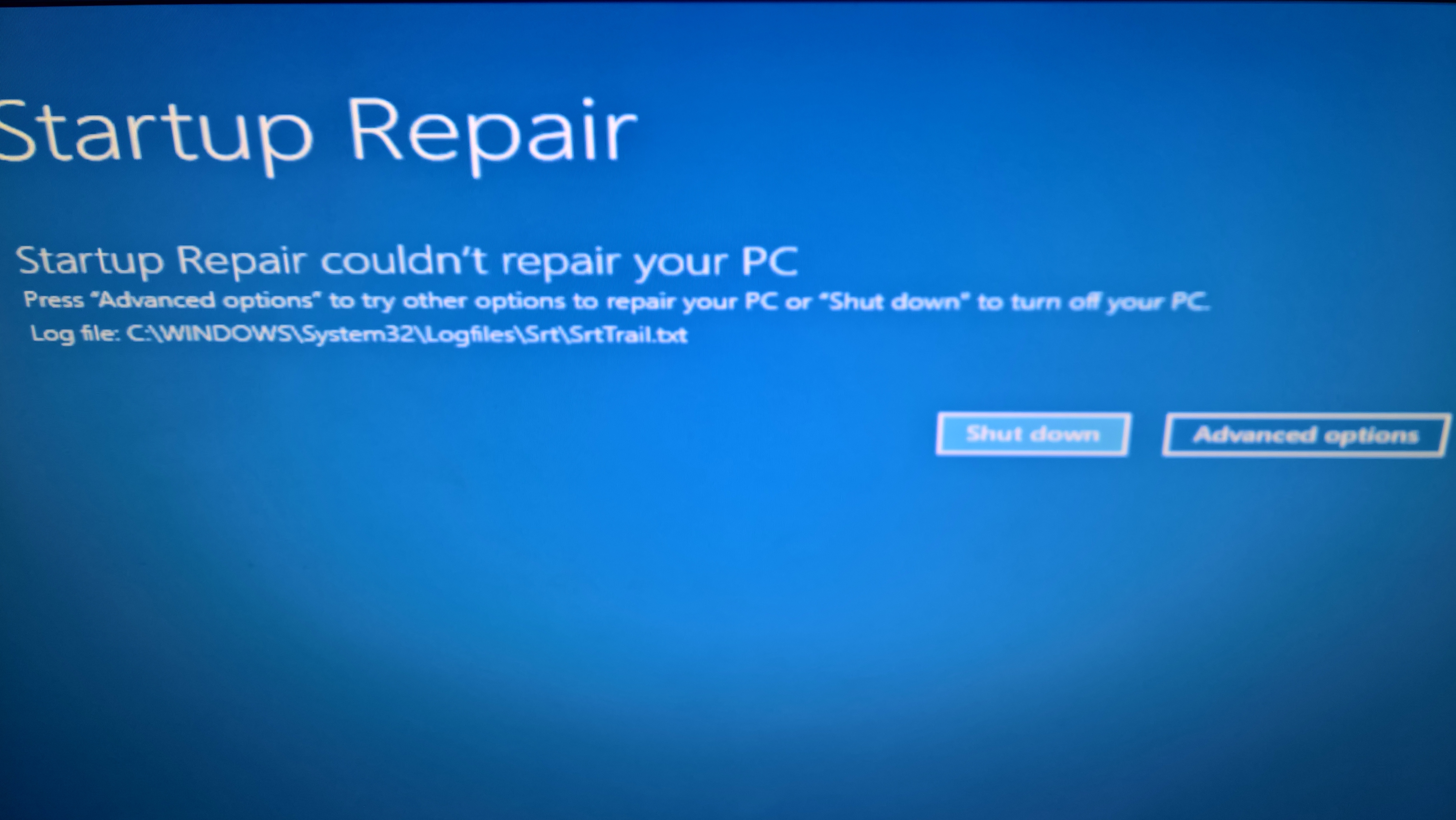 Windows 10 won&rsquo;t get pass the startup repair screen. - Resolved 