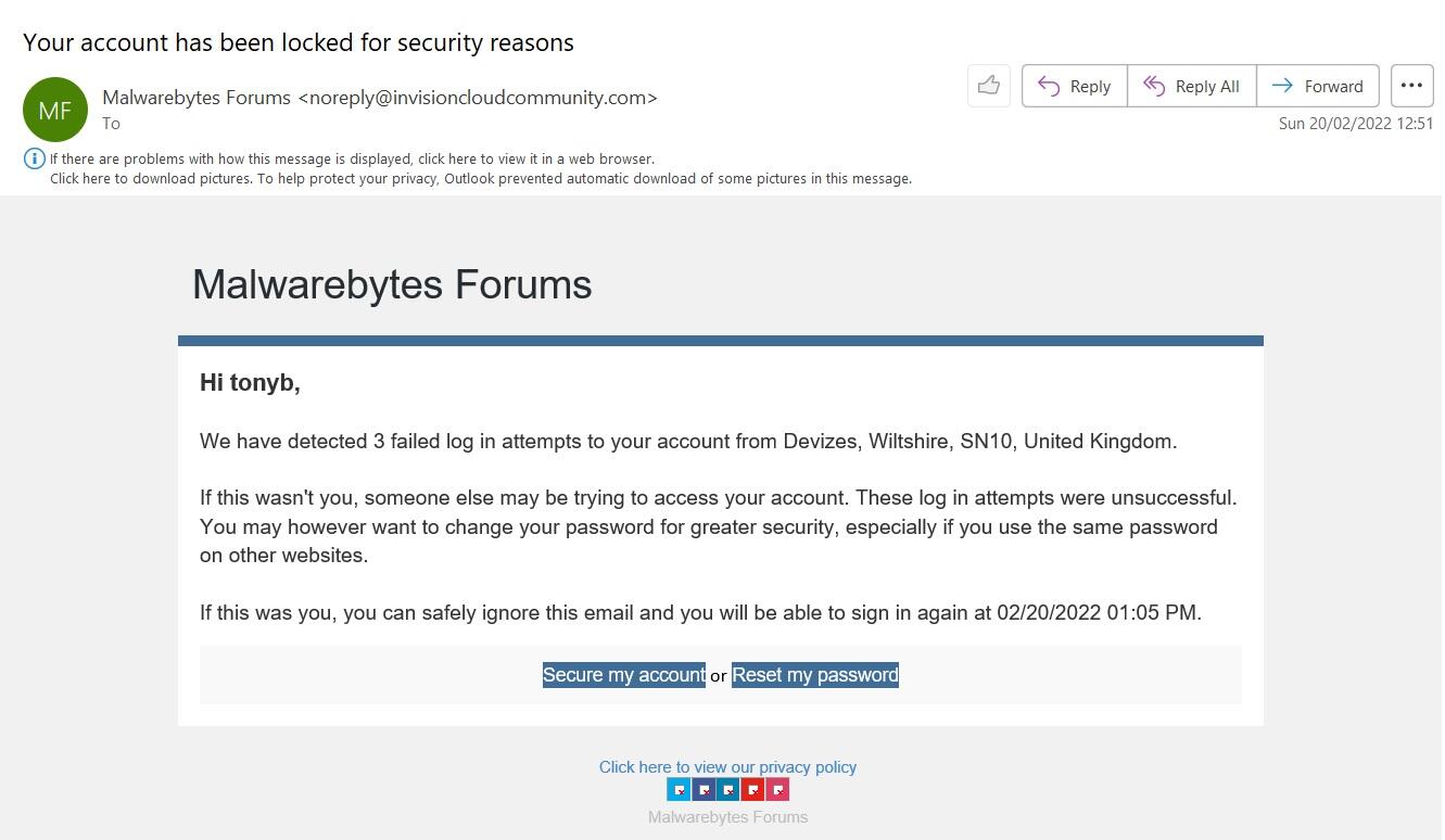Your account has been locked for security reasons - Forums ...