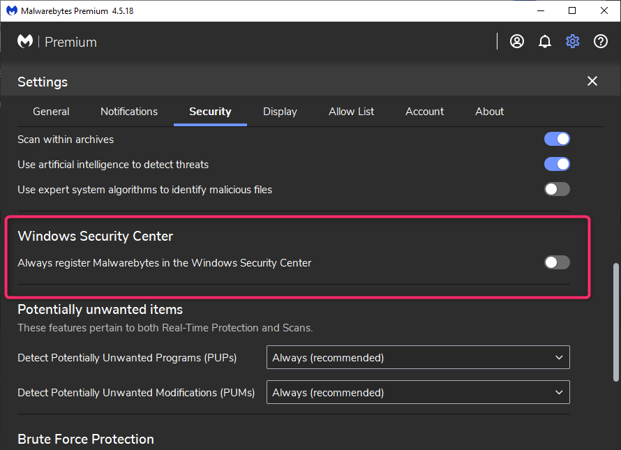 [ RESOLVED ] Why are these options disabled ? - Malwarebytes for ...