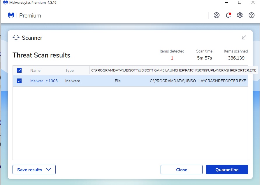 MBAM quarantine Ubisoft Launcher - File Detections - Malwarebytes Forums