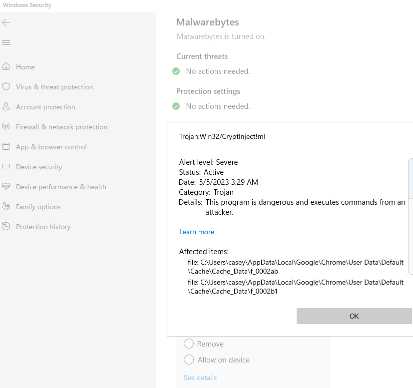 Microsoft Defender Reports Threats Detected - Resolved Malware Removal ...
