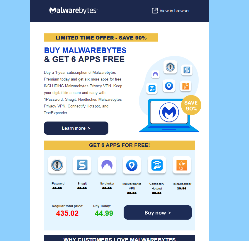 email Malwarebytes : phishing or not ? - Malwarebytes for Windows ...