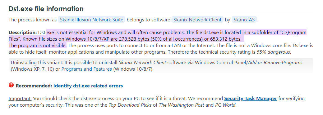 Question on windows security block, no Malwarebytes signal; dxt.exe ...