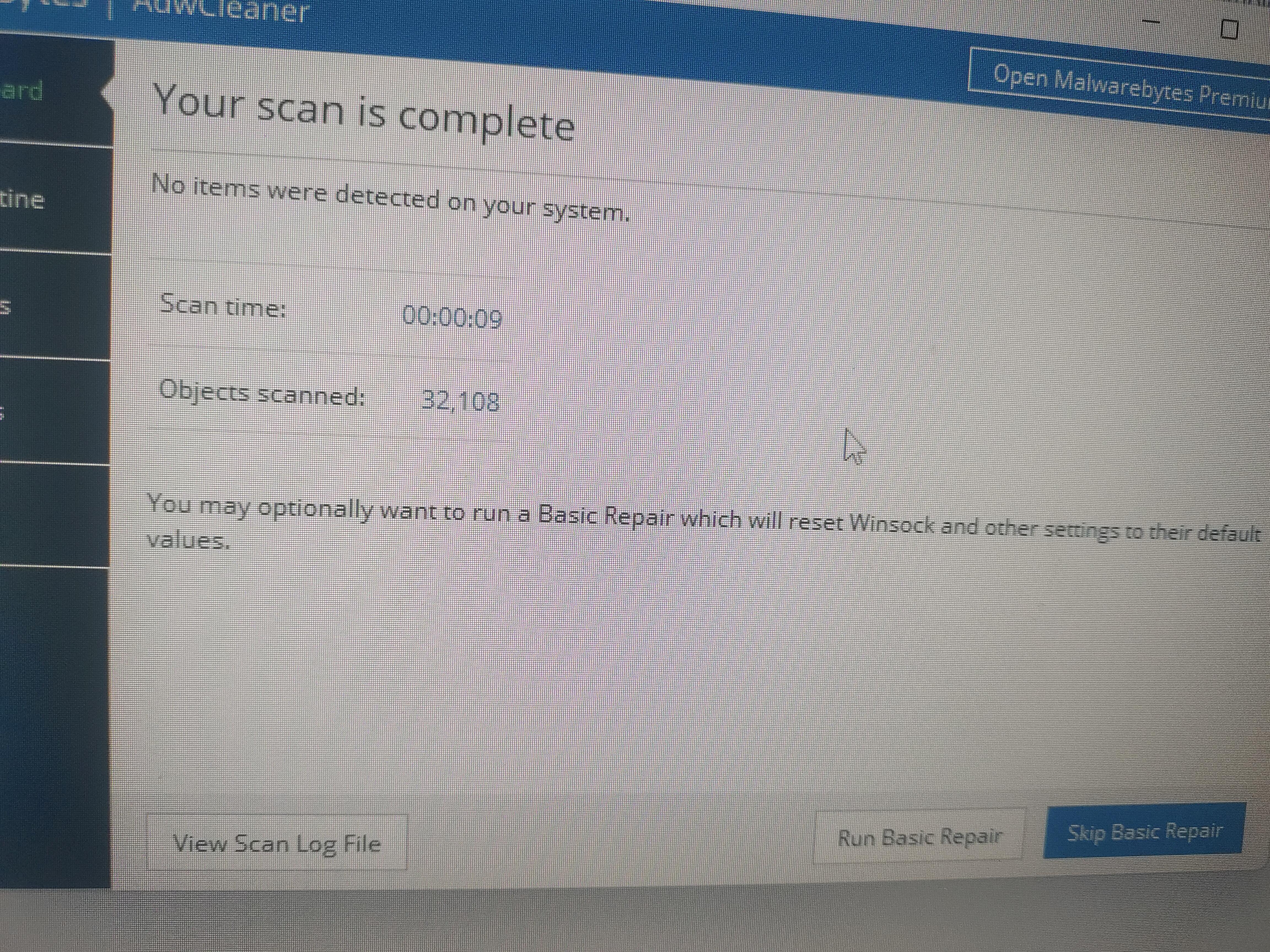 BehavesLike.VBS.Backdoor.mp found on pc - Resolved Malware Removal