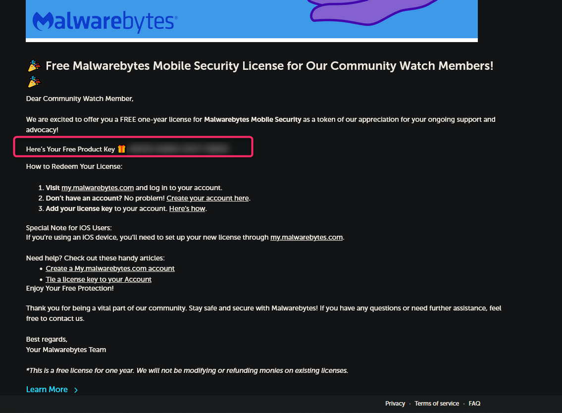 MWB Community Watch email query - General Chat - Malwarebytes Forums
