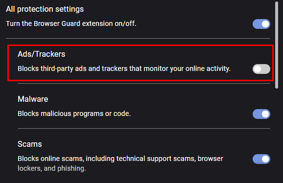Browser Guard still blocks ads after disabling - Chrome - Malwarebytes ...