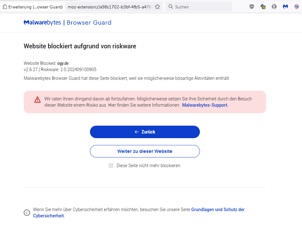 Ogy de website blocking malwarebytes forums