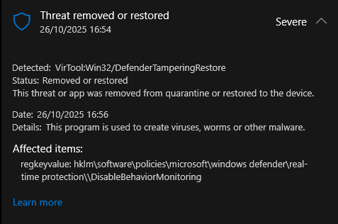 NET framework RegAsm.exe Malware Notification potential trojan