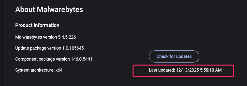 Malwarebytes 5.4.6.227 database issues? - Malwarebytes 5 for Windows ...