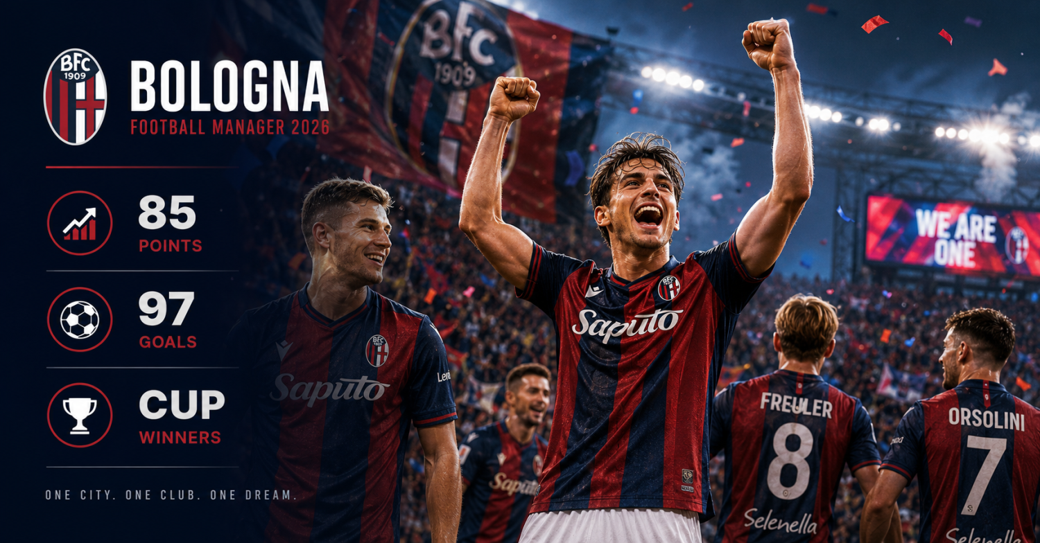 Football Manager 2026 Tactics - Bologna One Shot: Serie A Glory and Cup Double