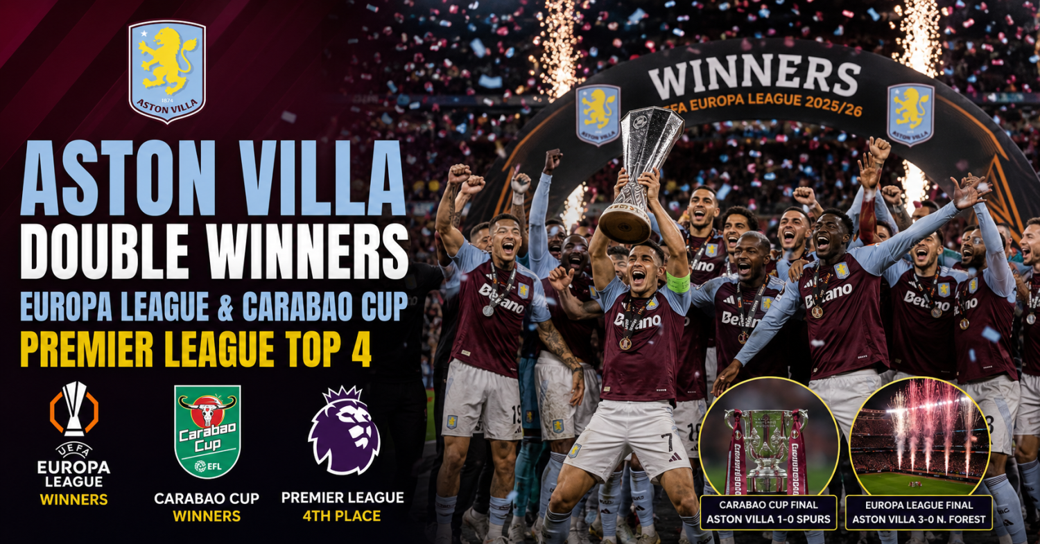 Aston Villa Double Winners and Premier League Top 4