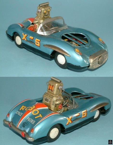 ROBOT CAR WITH TUMBLING ROBOT AND SIREN - ASAHI - JAPAN - Toy