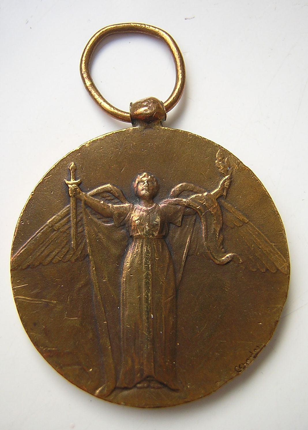 Vintage French Silver Plated Châtillon Les Dombes Medal Pendant