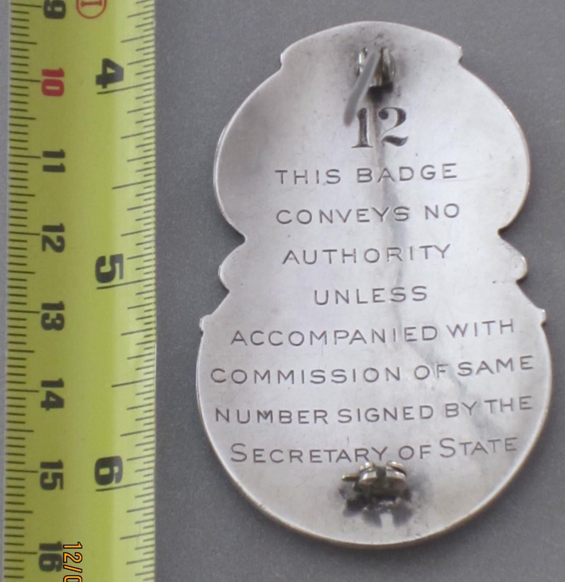US Dept of State Special Agent's Badge 1917 - United States of