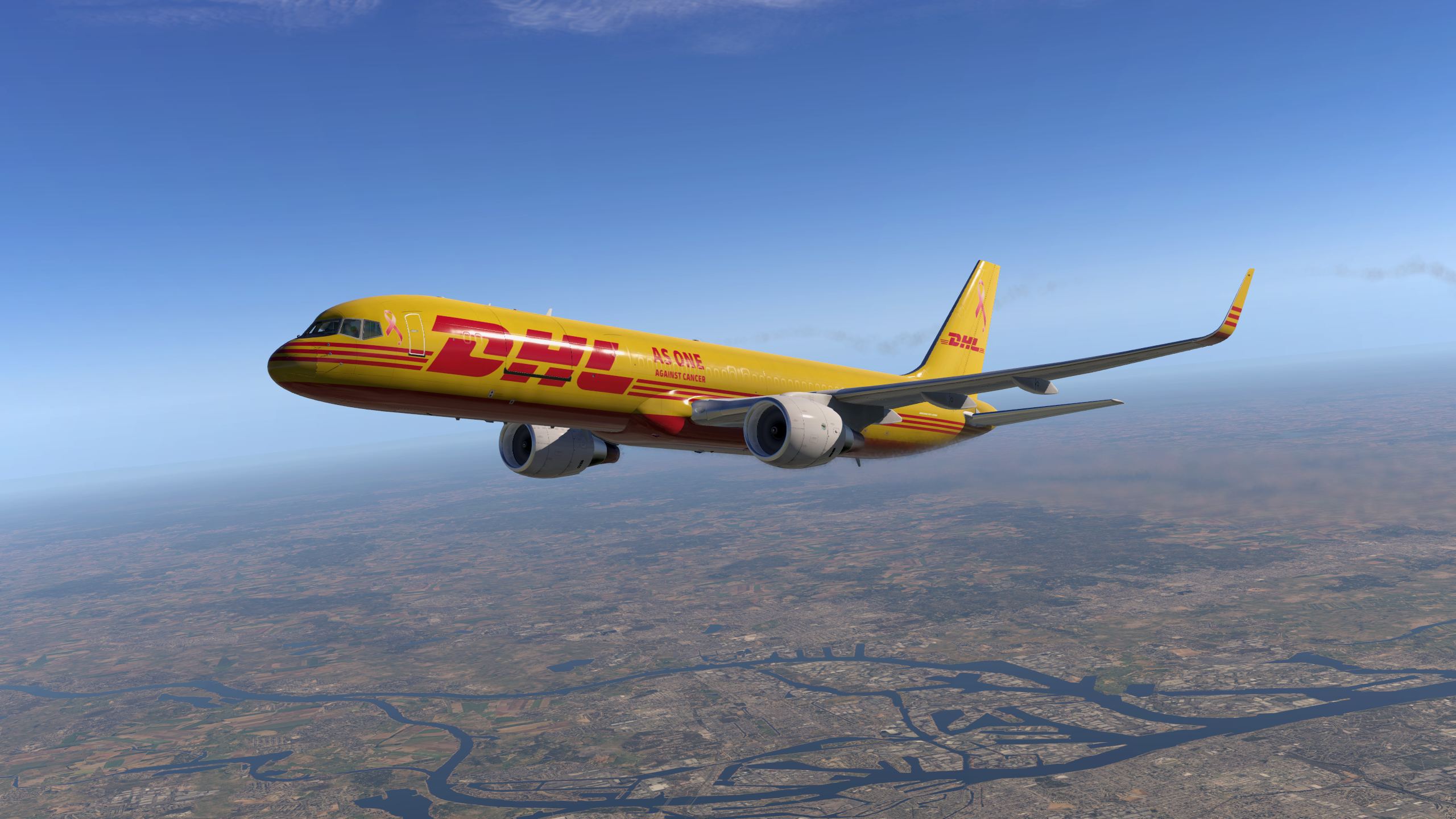 FlightFactor B757-200F DHL (As One Against Breast Cancer) Livery