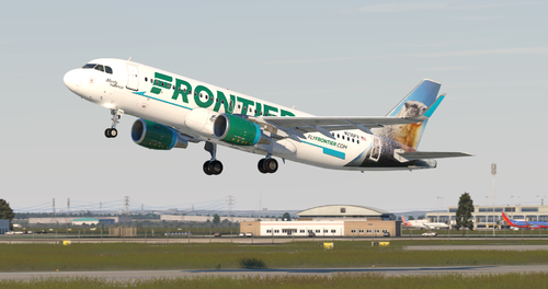 Frontier Airlines A320 214 SL Marty the Marmot N236FR A320 Flight Factor Threshold