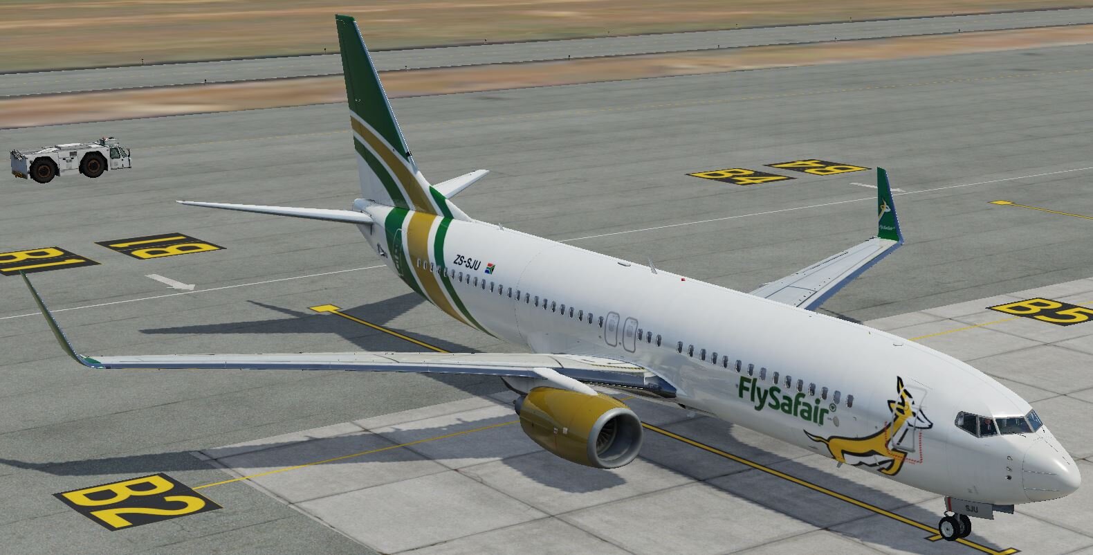 SAFAIR ZS-SJU Springbok - 737-800 (Zibo) - Threshold