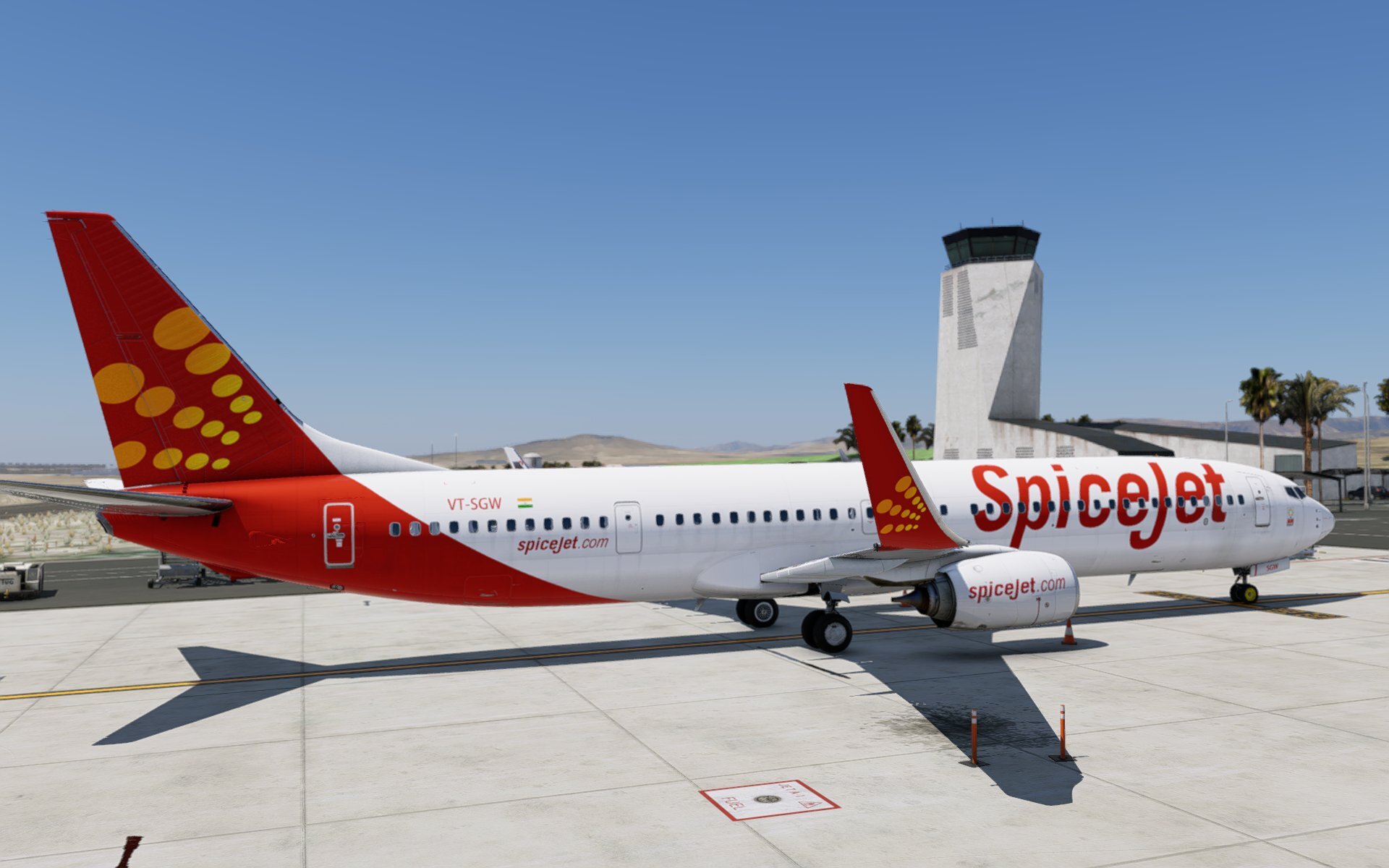 LevelUp 737-900ER v2 8K SpiceJet VT-SGW - 737-900 - Threshold