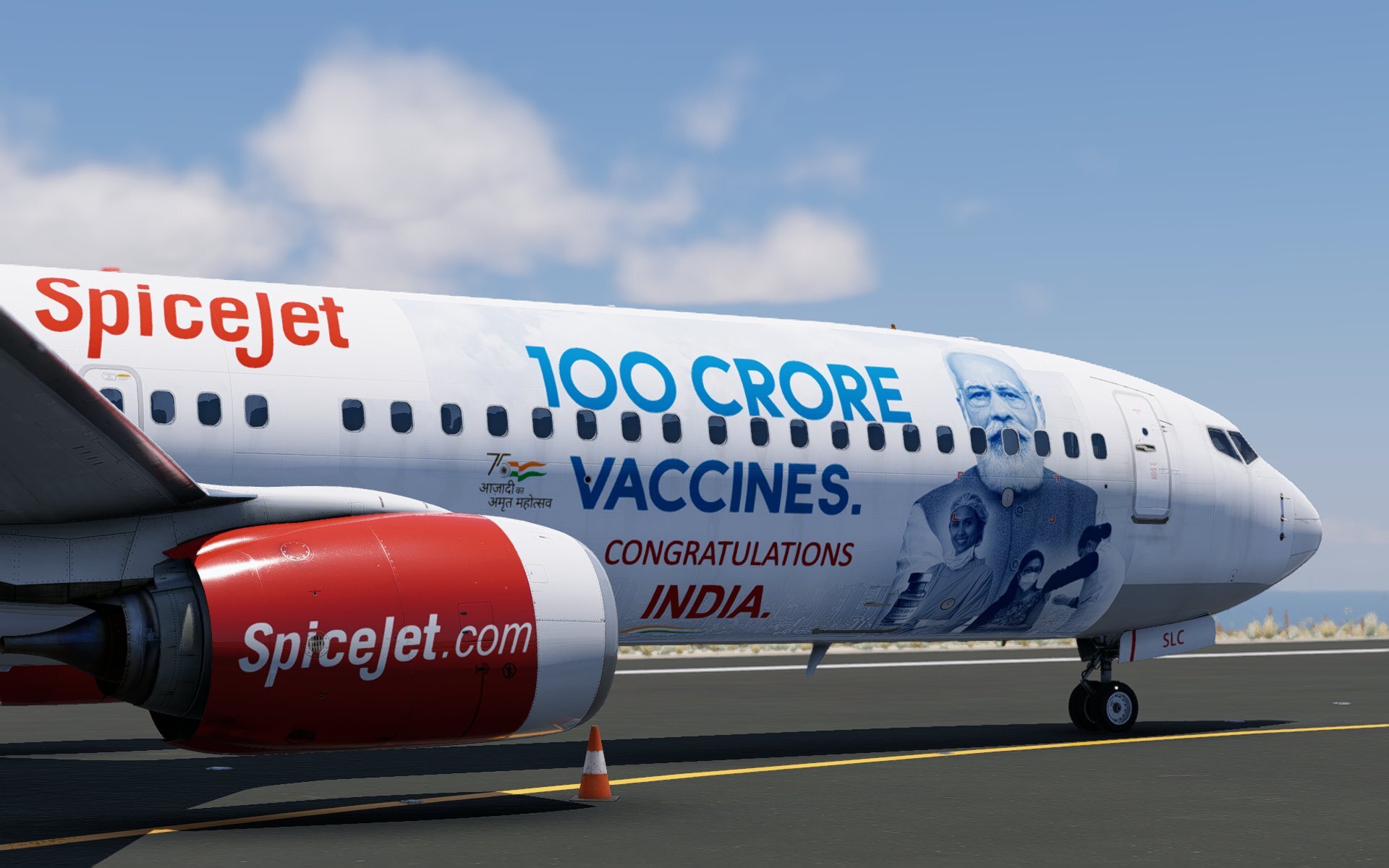 LevelUp 737-900ER v2 8K SpiceJet VT-SLC - 737-900 - Threshold
