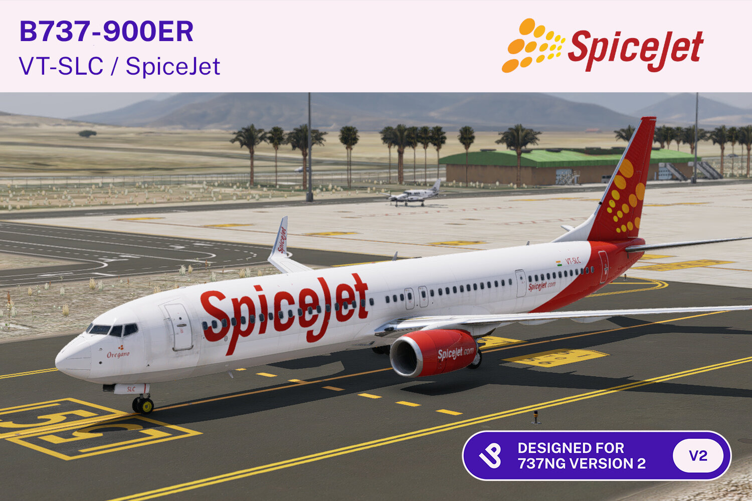 LevelUp 737-900ER v2 8K SpiceJet VT-SLC - 737-900 - Threshold