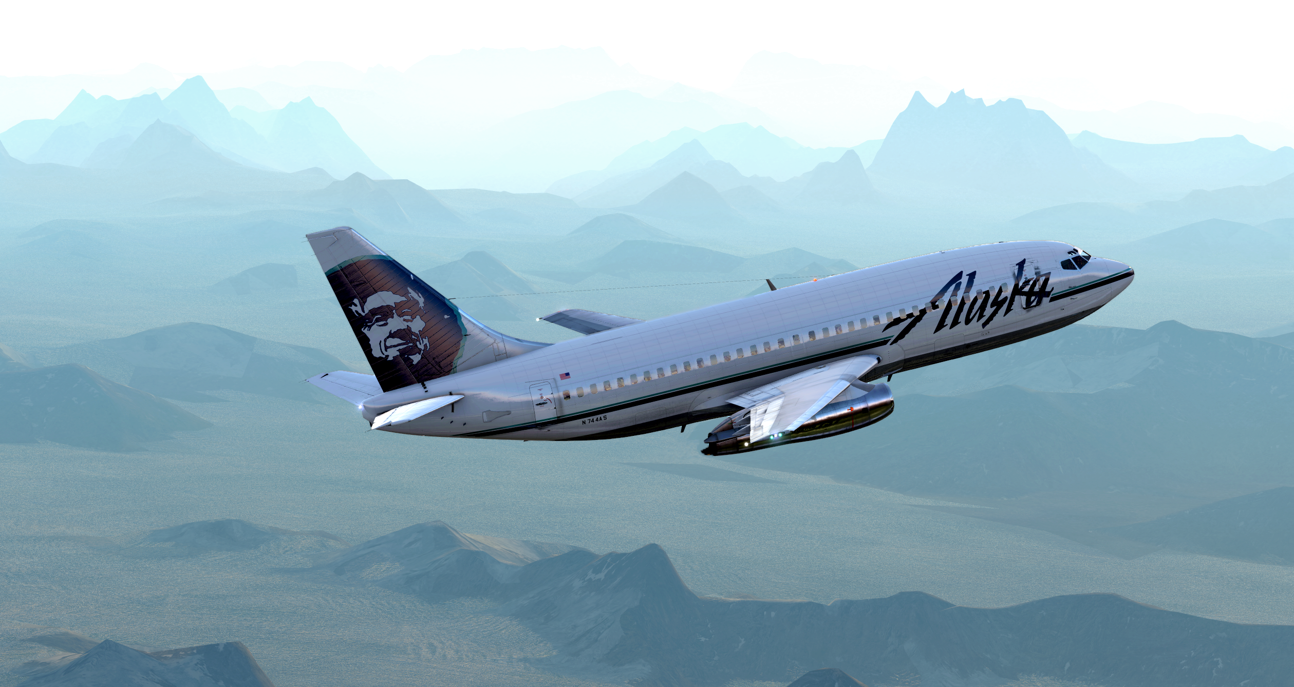 あいす Alaska Airlines - FlyJSim Boeing 737-200 (N744AS) - 732 TwinJet
