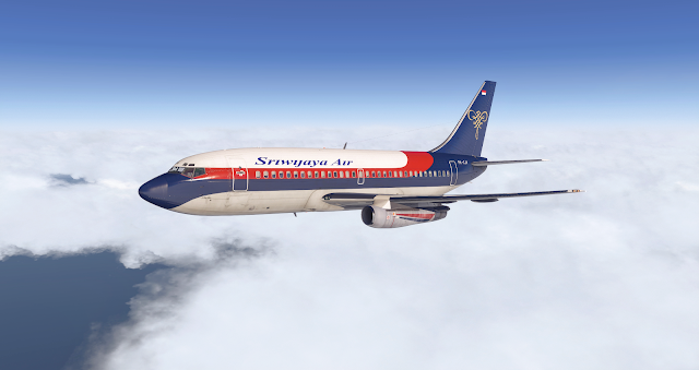FlyJSim 737-200 V3 Sriwijaya Air PK-CJK - 732 TwinJet Paints - X