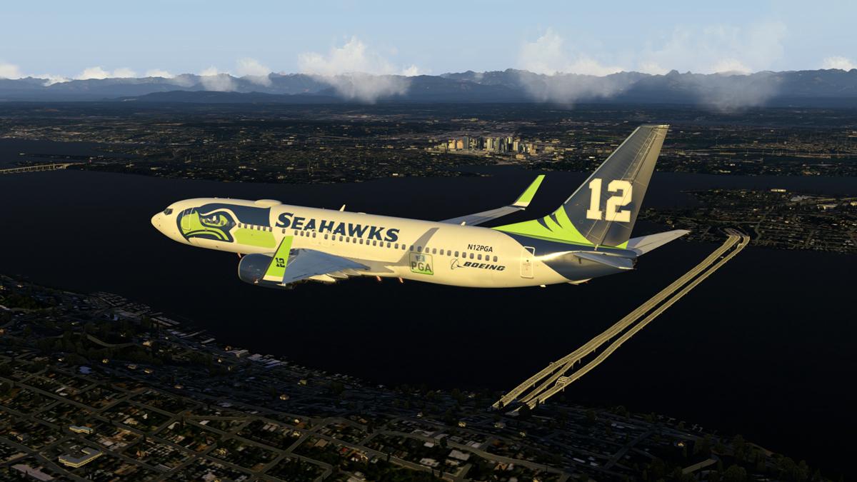 くま出品 Zibo/Default 737-800 Seattle Seahawks 12th man - Aircraft Skins