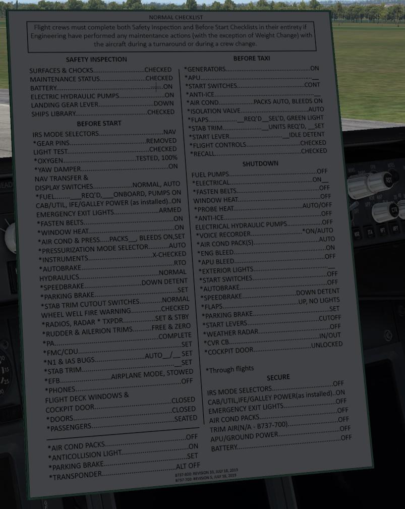 Step by Step written Start up Engines Procedure - ZIBO B738-800