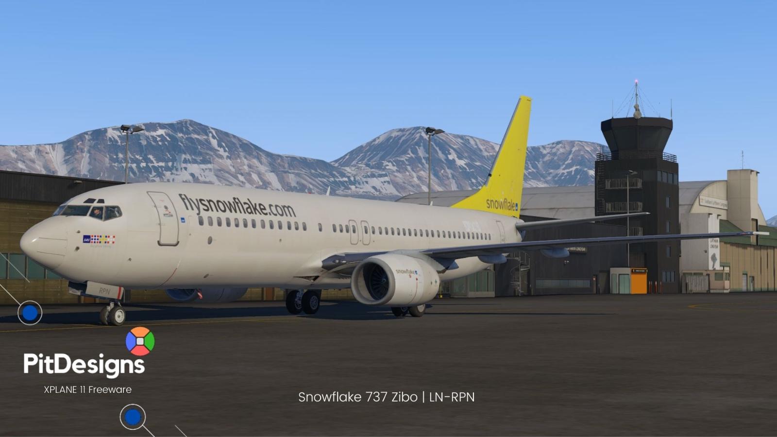 SAS - Snowflake - Zibo 737 - LN-RPN | Eyebrows version | X-plane