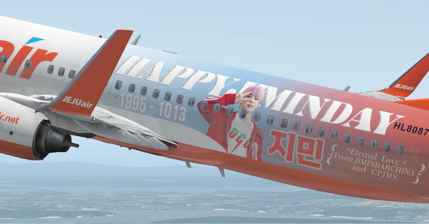 B738 JejuAir Happy Jimin Day HL8087 livery - Aircraft Skins