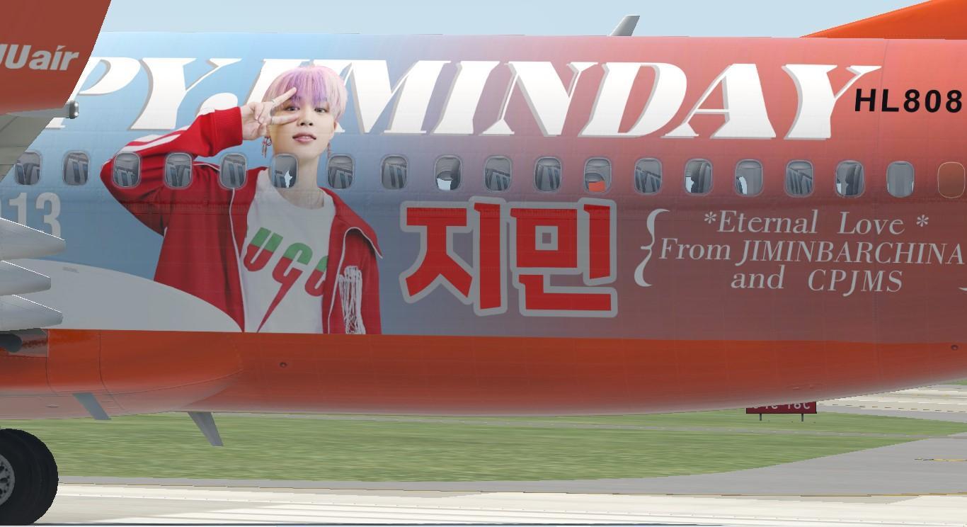 B738 JejuAir Happy Jimin Day HL8087 livery - Aircraft Skins