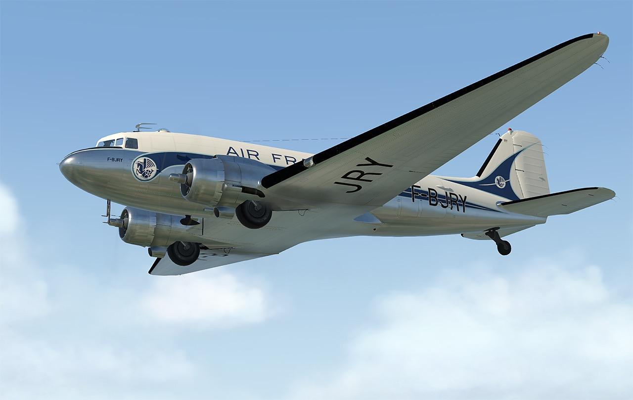 AWXDC3 Air France F-BJRY paint for the Aeroworx C-47 Dakota