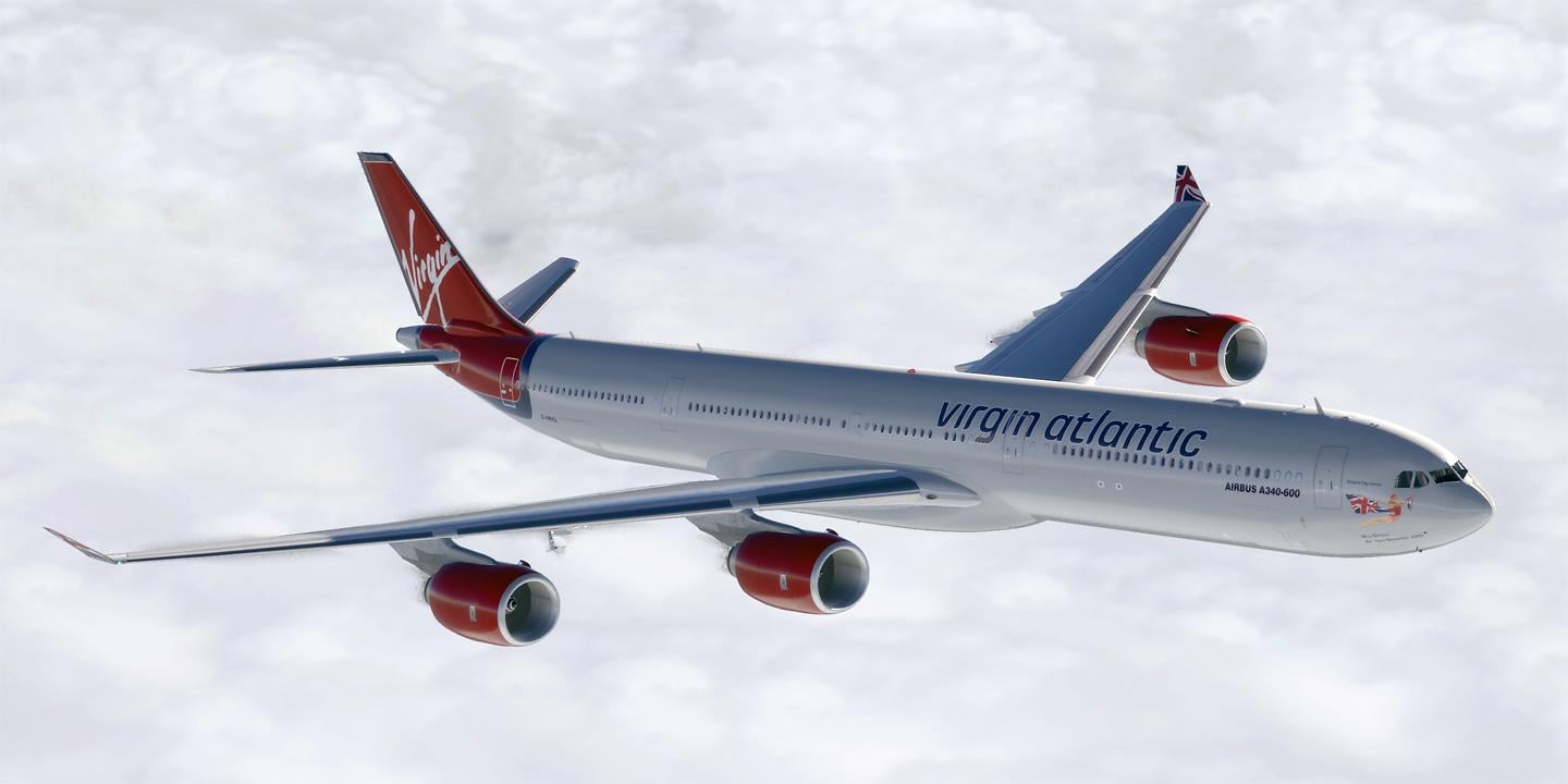 Toliss A340-600 Virgin Atlantic G-VWKD (old metallic colours