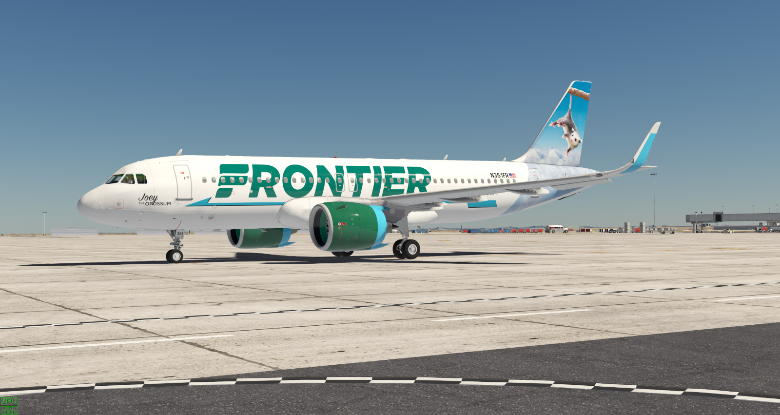 Frontier Airlines Airbus A320NEO N351FR Joey the Opossum for
