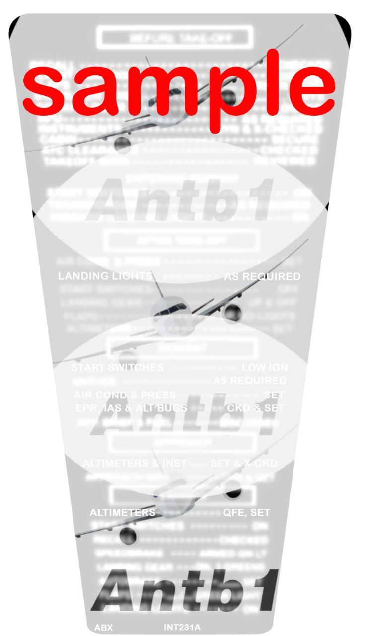 737-200 Printable Yoke Checklist & LDG/TO Performance Cards