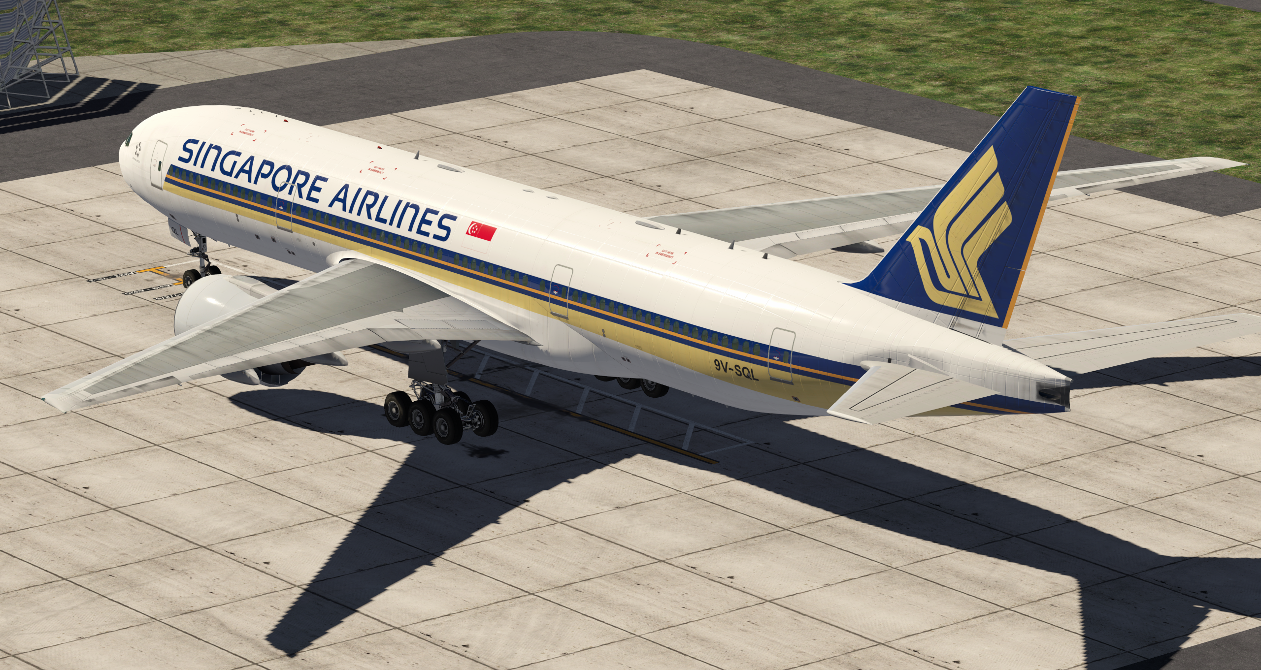 Singapore Airlines Boeing 777-200ER 9V-SQL - FlightFactor - X