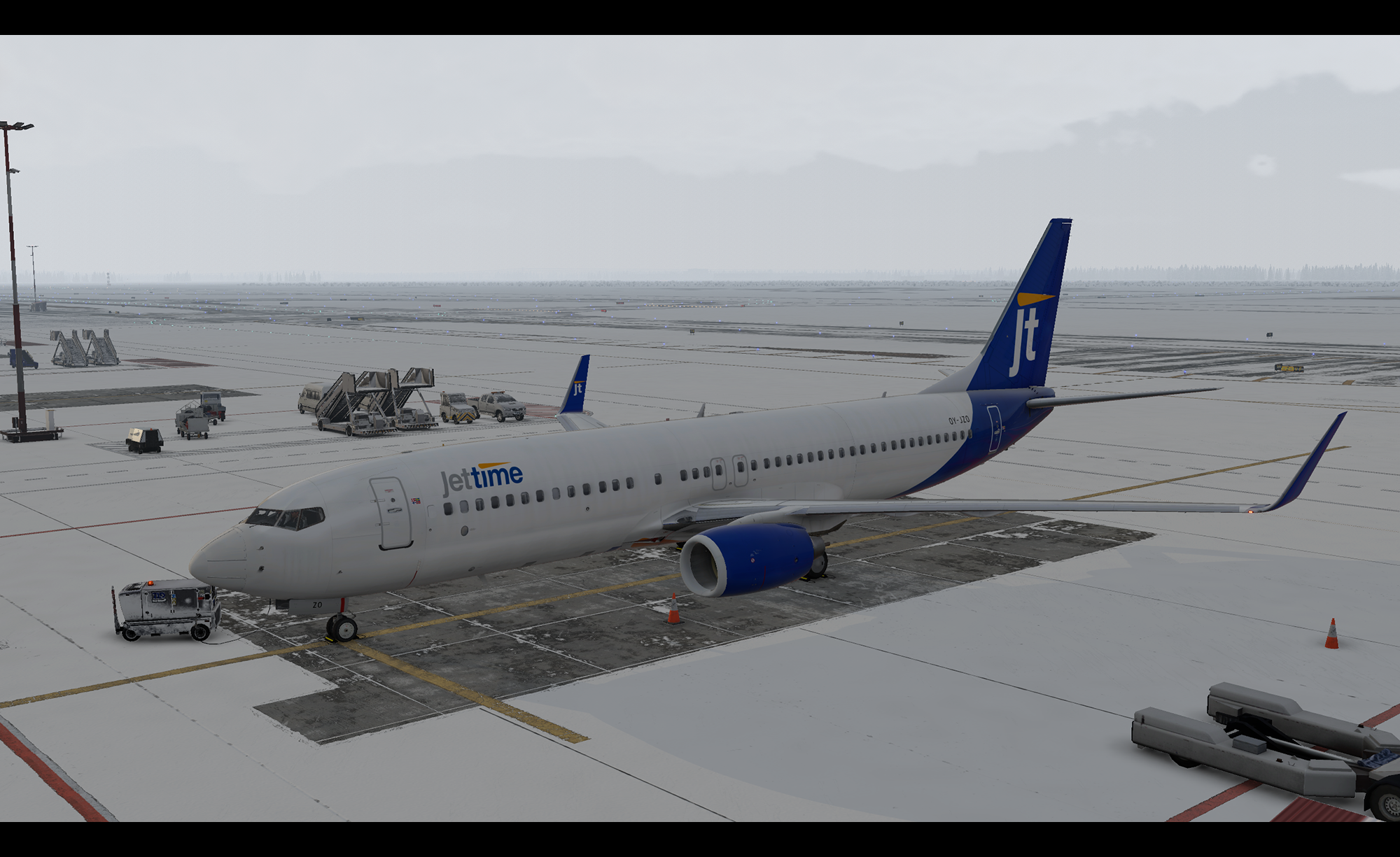 JetTime OY-JZO and OY-JZS for Zibo 737-800 (w/ custom cabin