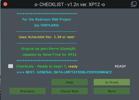Vskylabs R66 helicopter - Xchecklist for XP12 - Xchecklist
