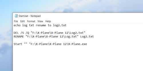 X-Plane Start.bat to copy log.txt - Utilities - X-Plane.Org Forum