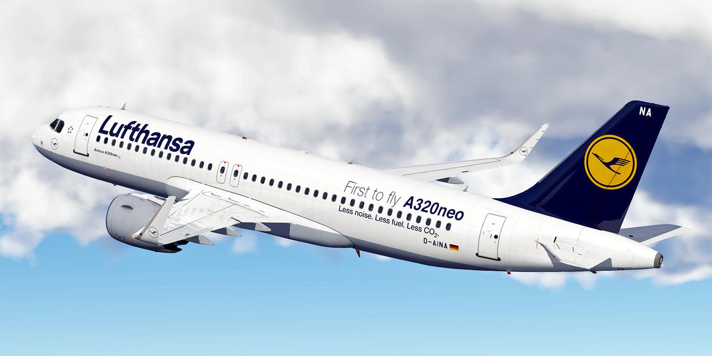 Toliss A320neo Lufthansa First to Fly A320neo (D-AINA) UHD 8K & 4K