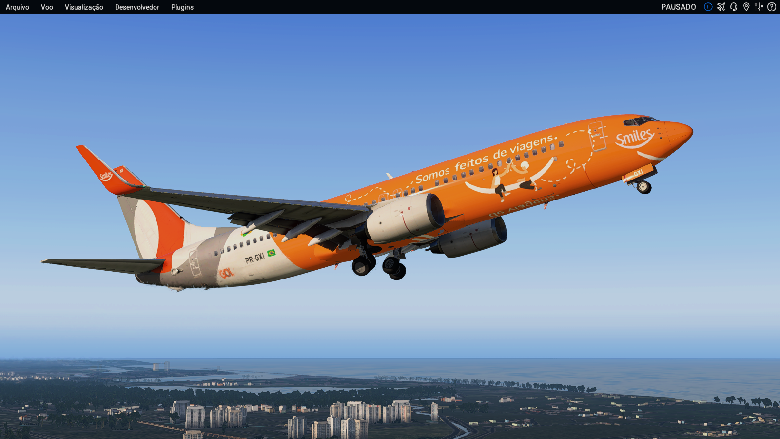 GOL - PR-GXI Smiles livery for zibomod 737 - Zibo 737 - X-Plane