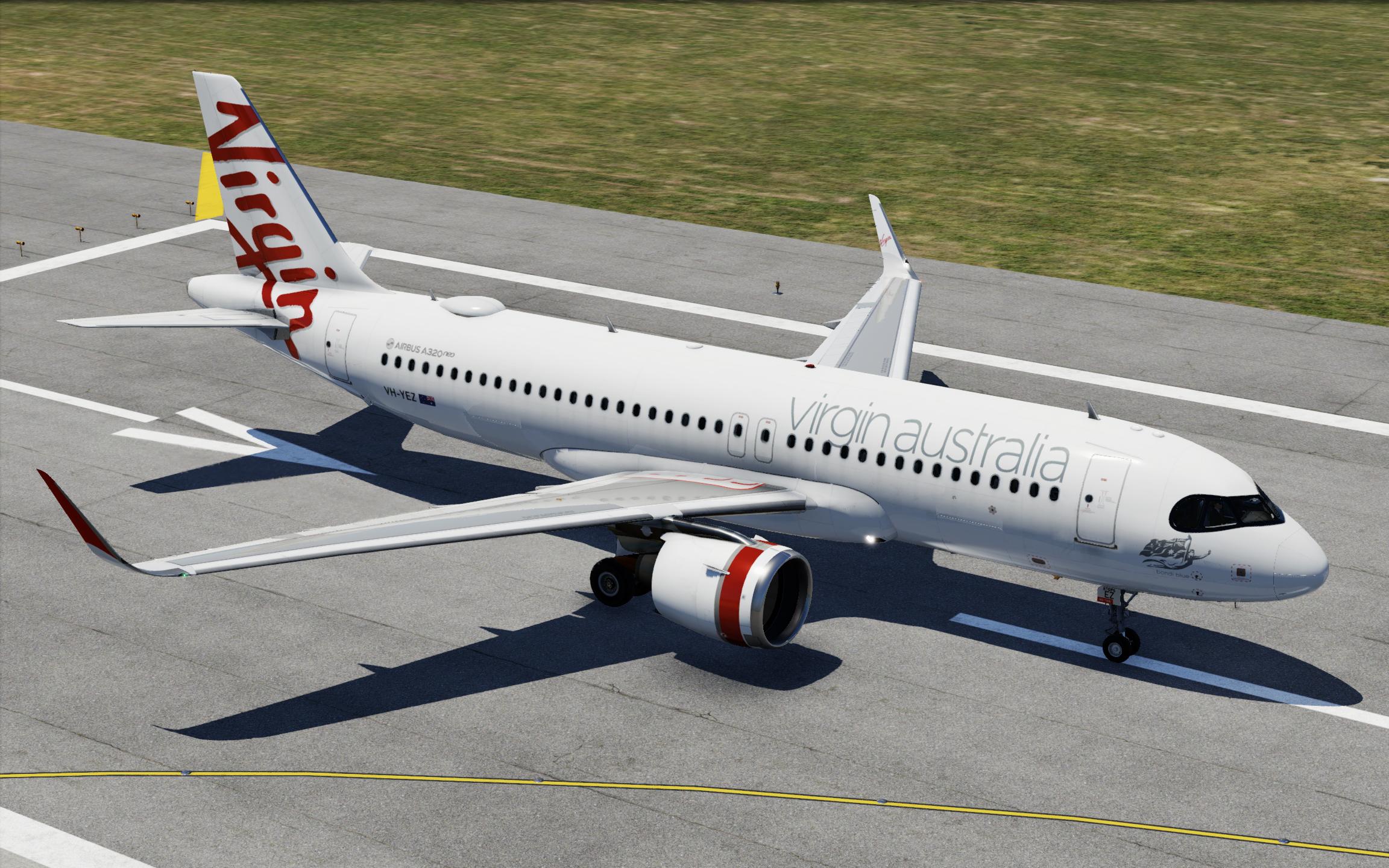 Virgin Australia ToLiss A320neo Livery | VH-YEZ | Bondi Blue